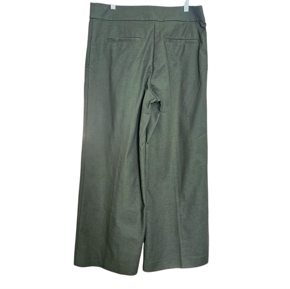 Loft Wide Leg Cropped Pants Olive Green size 8 NWT - Picture 2 of 8